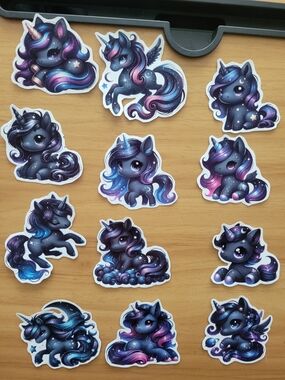 🖤NEW🖤 24pc Galaxy Unicorn Sticker Set - Dark Blue & Purple